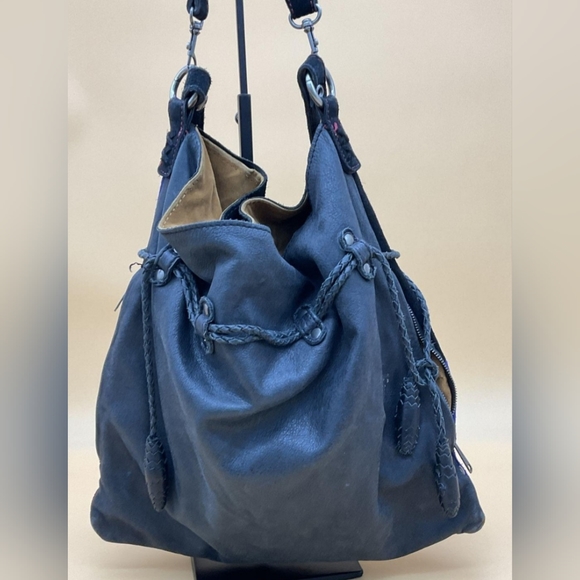 Patricia Nash Caffarelli Colorblock Suede Leather Drawstring  Purse - Picture 2 of 13